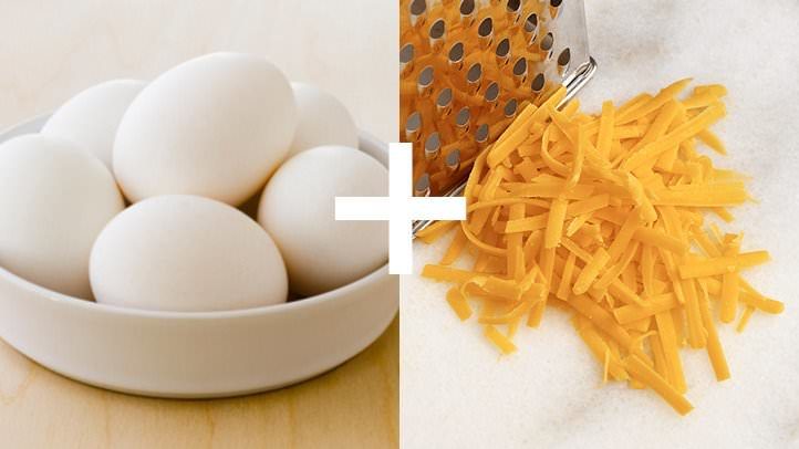 تخم مرغ و پنیر (ویتامین دی و کلسیم)